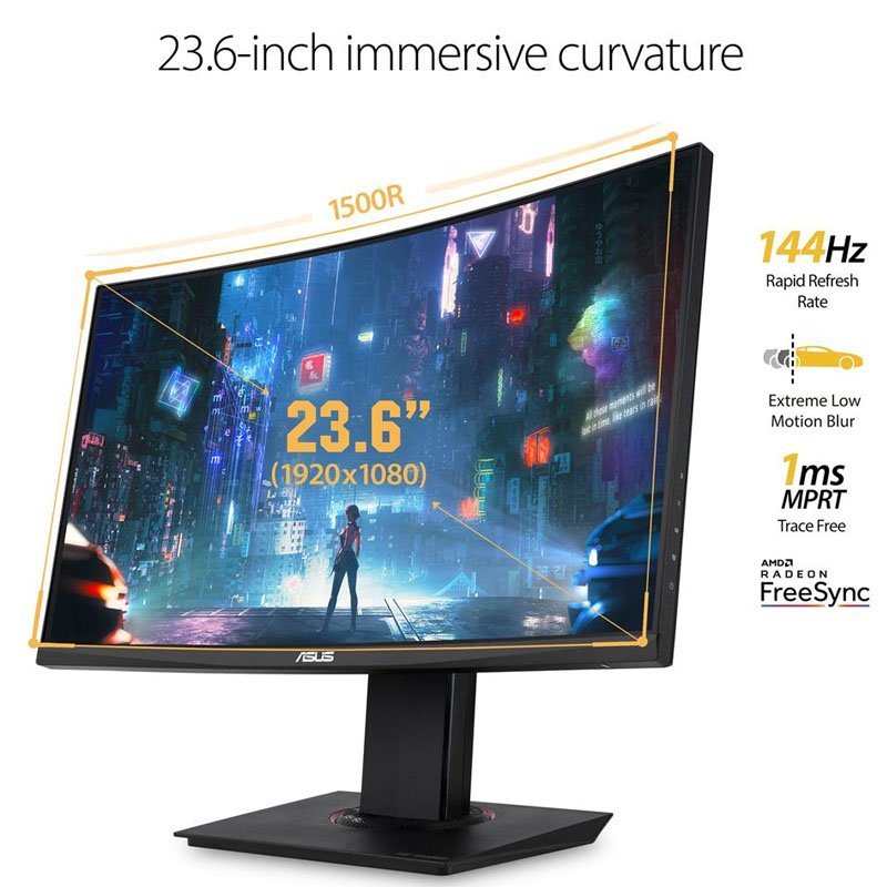 ASUS VG24VQ 23.6-Inch 144Hz FHD 1Ms Gaming Monitor
