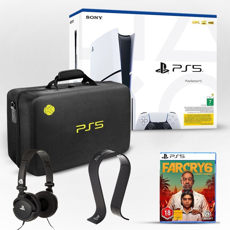 PS5 CONS SLIM+HARD BAG BLK+4GAMERS HEADSET STAND+PRO410 BLK+PS5 FARCRY 6