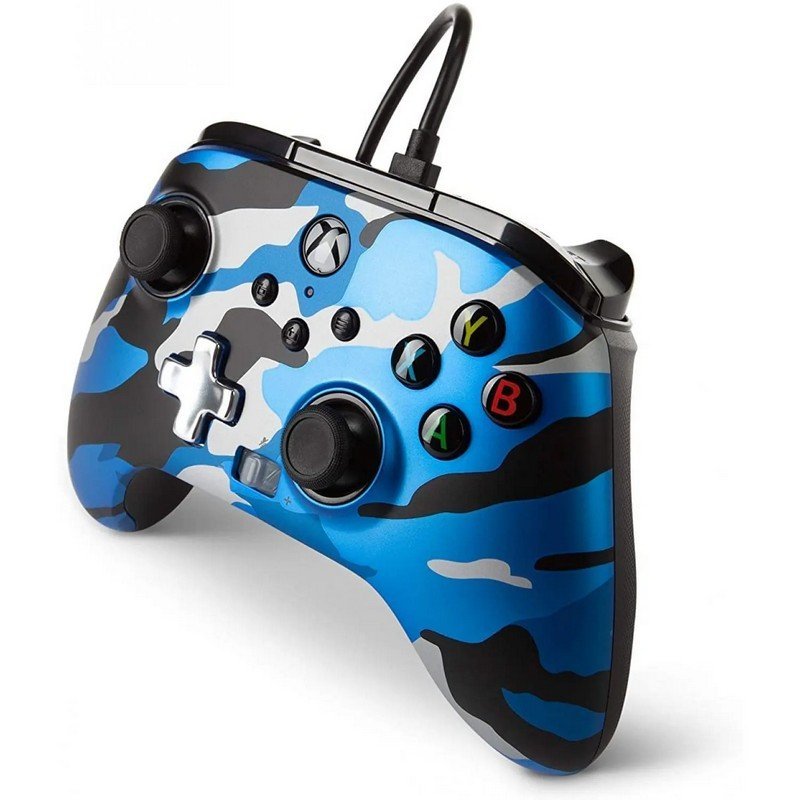 Xbox Power A Joy Enhanced Wired Controller Camo Blue